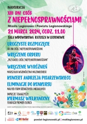 Plakat informujący o uroczystym otwarciu XIII Dni Osób z Niepełnosprawnościami