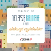 Grafika promująca plebiscyt czytelników na najlepszą bibliotekę w Polsce