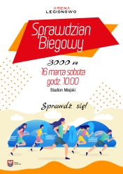 Plakat informujacy o sprawdzianie biegowym