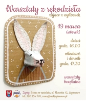 Plakat informujący o warsztatach z rękodzieła