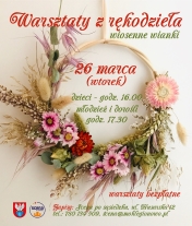 Plakat informujący o warsztatach z rękodzieła