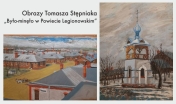 Dwa obrazy przedstawiające budynki i cerkiew