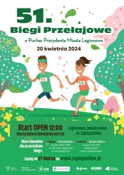 Plakat informujący o 51. biegach przełajowych