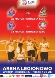 Plakat informujący o meczu LTS Legionovia - KS BAS Białystok