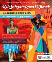 Plakat informujacy o przedstawieniu dla dzieci