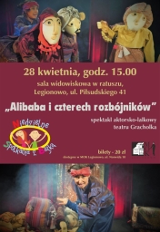 Plakat informujący o przedstawieniu dla dzieci