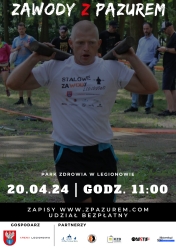 Plakat informujący o zawodach z pazurem