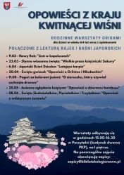 Plakat promujący wydarzenie - Opowieści z Kraju Kwitnącej Wiśni