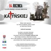 Plakat informujący o 84. Rocznicy Zbrodni Katyńskiej