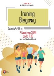 Plakat informujący o otwartym treningu biegowym