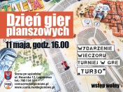 Plakat informujący o dniu gier planszowych