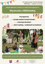 Plakat informujący o wydarzeniu Wywczas z biblioteką
