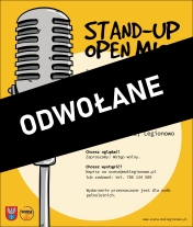 Plakat informujacy o pierwszej edycji stand-up open mic