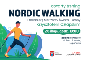 Plakat promujący Otwarty Trening Nordic Walking