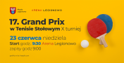Plakat informujący o turnieju tenisa stołowego