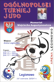 Plakat informujacy o turnieju judo