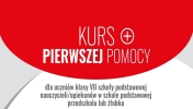 Napis: Kurs Pierwszej pomocy