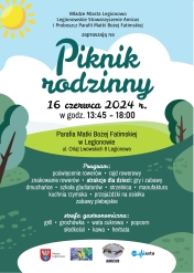 Plakat informujący o pikniku rodzinnym
