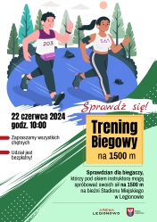 Plakat informujący o otwartym treningu biegowym