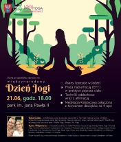 Plakat informujacy o międzynarodowym dniu jogi