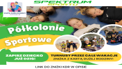 Plakat informujacy o półkoloniach dla dzieci