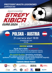 Plakat informujący o legionowskiej strefie kibica