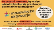 Plakat informujący o programie grantowym