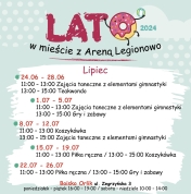 Plakat informujący o lecie w miescie z Areną