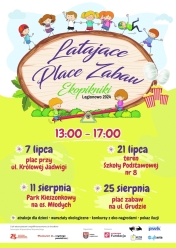 Plakat promujący Latające Place Zabaw