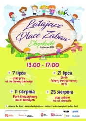 Plakat promujący Latające Place Zabaw