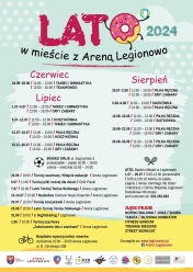 Plakat informujący o lecie w miescie z Areną