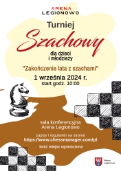 Plakat informujący o letnim turnieju szachowym