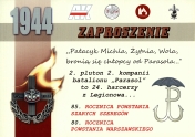 Zaproszenie na uroczystość rocznicową upamiętniającą legionowskich żołnierzy batalionu Parasol