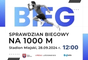 Plakat informujacy o sprawdzianie biegowym