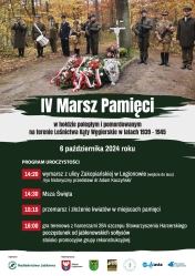 Plakat informujący o IV Marszu Pamięci organizowanym przez Nadleśnictwo Jabłonna