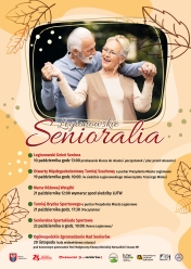 Plakat informujący o senioraliach w Legionowie.