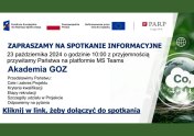 Grafika informująca o szkoleniu - Akademia GOZ