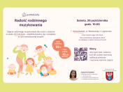 Plakat informujacy o radości rodzinnego muzykowania