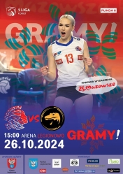Plakat informujący o meczu: LTS Legionovia - KSG Warszawa