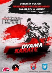 Plakat informujący o zawodach kumite