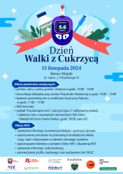 Plakat informujący o dniu walki z cukrzycą.