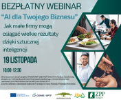Plakat informujący o bezpłatnym webinarze