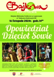 Plakat informujacy o bajkowej poczytalni