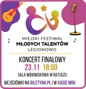 Plakat informujący o Koncercie finałowym Miejskiego Festiwalu Młodych Talentów