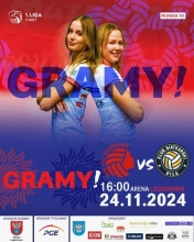 Plakat informujący o meczu:Mecz: PGE LTS Legionovia - KS Piła
