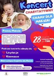 Plakat informujący o Koncercie charytatywnym Gramy Dla Maksia!