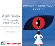 Plakat informujący o przedstawieniu Pożarcie Królewny Bluetki