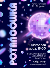 Plakat informujący o potańcówce