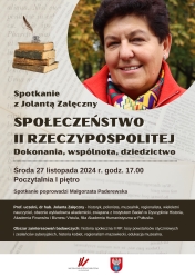 Plakat informujący o spotkaniu z Jolantą Załęczny