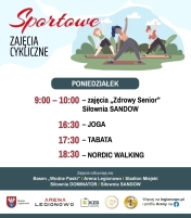 Grafika informująca o zajęciach w ramach Sportowe zajęcia cykliczne